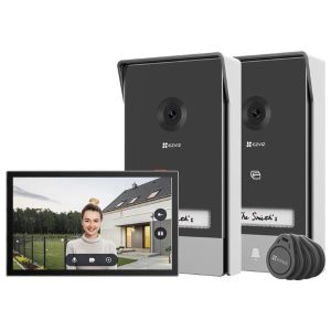 VIDEOCITOFONO SMART HP7 2-ENTRY KIT - 2K SCHERMO TOUCH 7" - CONTROLLO REMOTO - RILEVAMENTO MOVIMENTO - AUDIO BIDIREZIONALE - (EZVCSHP7TWOENTRYKIT) - Fg9 systems
